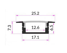 Aluminium Silver Lighting Channel and Opaque Diffuser. Size: 2900mm by W&B