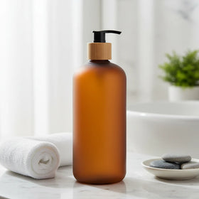 Amber Frost Pump Bottle – 500 ml Refillable Dispenser