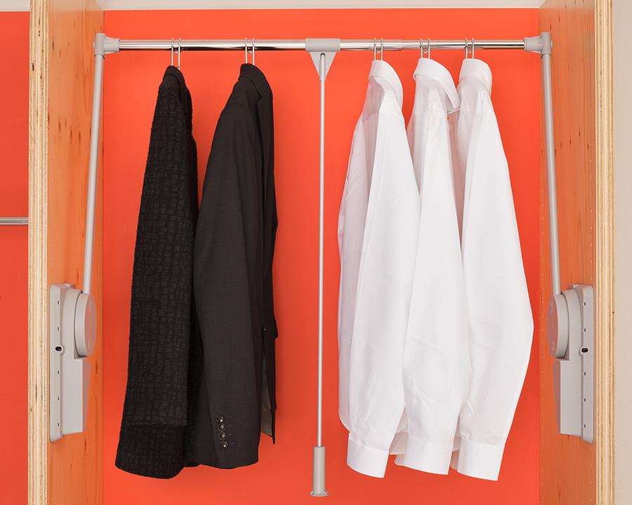 Ambos 20kg super lift wardrobe pull-down rail – adjustable closet hanging solution for easy access and space-saving