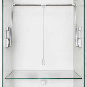 Ambos Double Pull Down Wardrobe lift rail in chrome and aluminium. 15kg by W&B