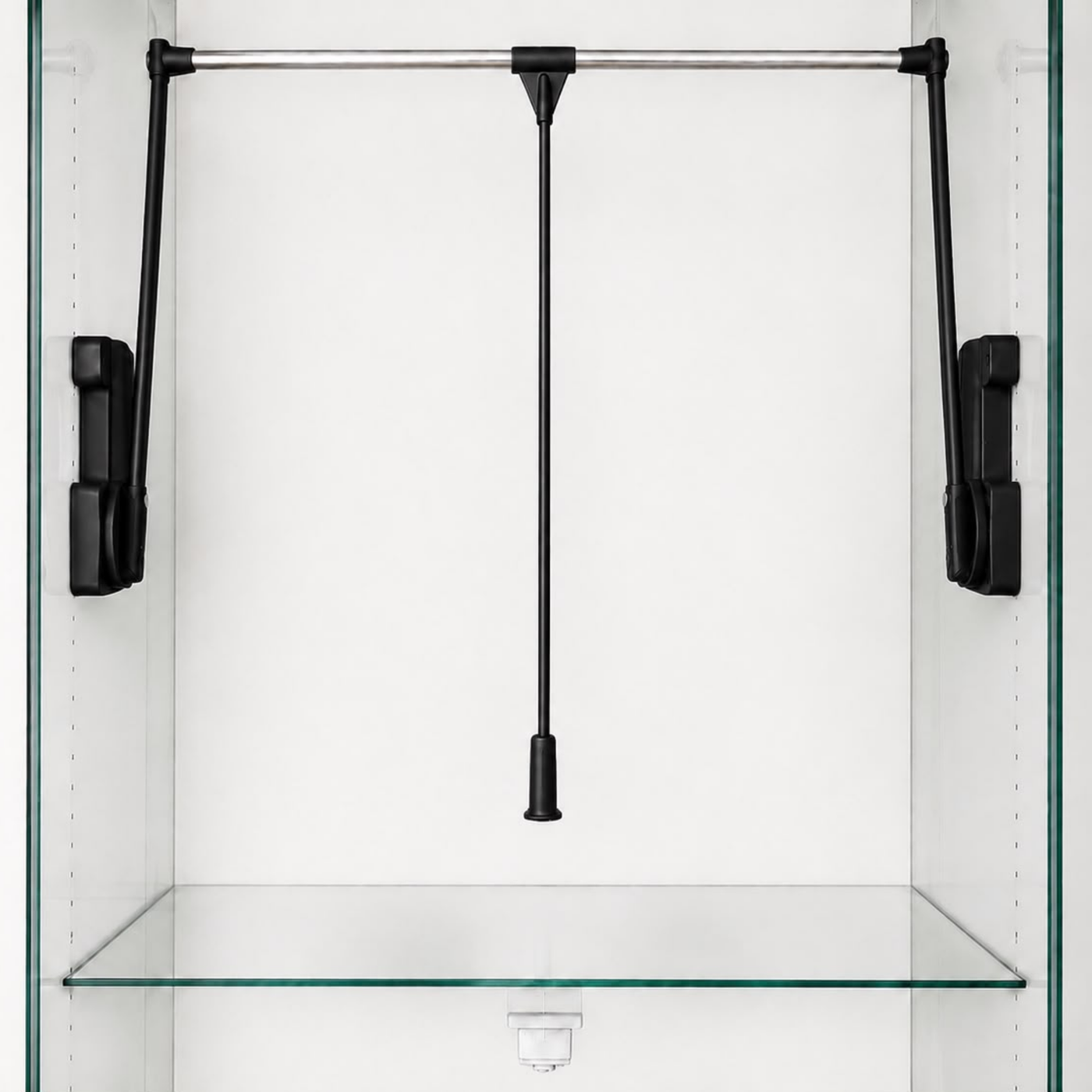 Ambos Double Pull Down Wardrobe Lift Rail in Black. 15kg by W&B