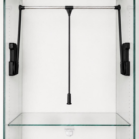 Ambos Double Pull Down Wardrobe Lift Rail in Black. 15kg by W&B
