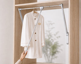 Ambos 20kg Super Lift - Wardrobe Lift Rail/Pull Down Rail in Chrome by W&B