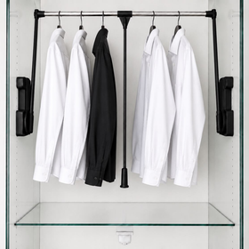Ambos Double Pull Down Wardrobe Lift Rail in Black. 15kg by W&B