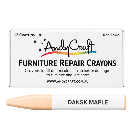 AndyCraft Dansk Maple furniture repair crayon for repairing timber, laminate blemishes, nail holes and edges
