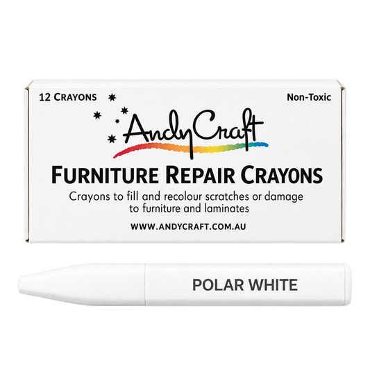 AndyCraft Polar White furniture repair crayon for timber, laminate, nail holes and surface blemishes