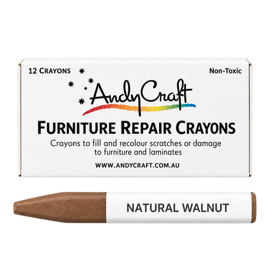 AndyCraft Natural Walnut furniture repair crayon for covering scratches, blemishes, nail holes and laminate edges