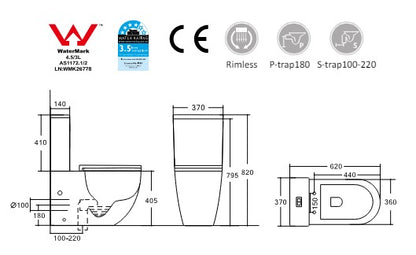 Imperial Two-piece Washdown Toilet | Matte White | Round