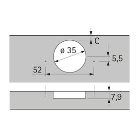 Hettich Sensys | Thin Door Hinge | Integrated Silent System 9094270