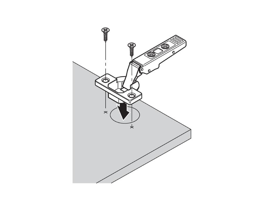 Blum CLIP top Standard Hinge 120 Degrees. Unsprung, Screw-On 70T5550.Tl *For Use with AVENTOS*