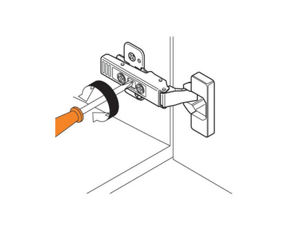 Blum CLIP top Profile Hinge 95 Degree. Full Overlay, Unsprung. Boss: Screw-On 70T9550.Tl *To be used with TIP-ON*