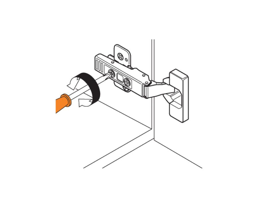 Blum CLIP top Profile Hinge 95 Degree. Full Overlay, Unsprung. Boss: Screw-On 70T9550.Tl *To be used with TIP-ON*