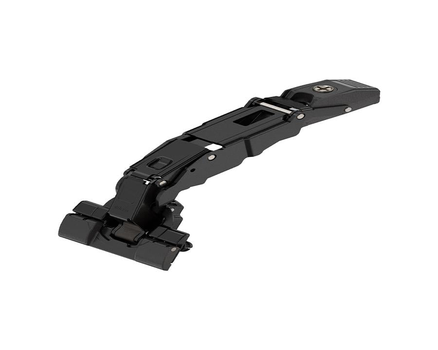 Blum CLIP top 155° 0-protrusion hinge in onyx black. Overlay Application. Boss: INSERTA. Unsprung for TIP-ON. 70T7590TL ** Not compatible with BLUMOTION attachment **