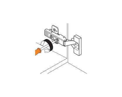 Blum CLIP Standard Hinge 100 Degree. Full Overlay. Boss: Knock-In 71M2580