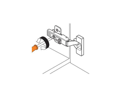 Blum CLIP Standard Hinge 100 Degree. Full Overlay. Boss: Knock-In 71M2580