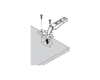 Blum CLIP top Standard Hinge 120 Degree. Full Overlay. Boss: Screw-On 71T5550