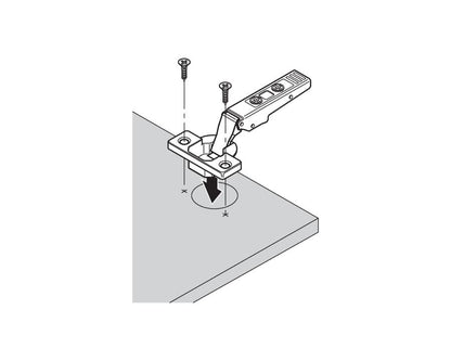 Blum CLIP top Wide Angle Hinge 170 Degree. Half Overlay. Boss: Screw-On 71T6650