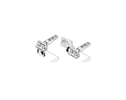 Blum CLIP top Profile Door Hinge 95 Degree. Half Overlay. Boss: INSERTA 71T9690B