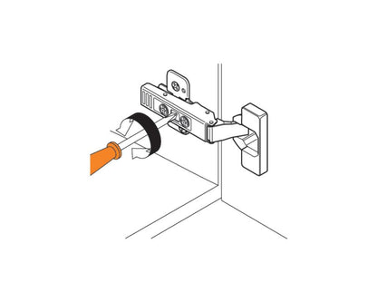 Blum CLIP top Standard Hinge 107 Degree. Half Overlay. Boss: Knock-In 75T1680