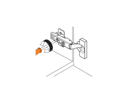 Blum CLIP top Standard Hinge 107 Degree. Half Overlay. Boss: INSERTA 75T1690B *To suit BLUMOTION for doors*