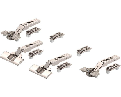 Blum CLIP top Centre Hinge Set For AVENTOS Overhead Stay Bi-Fold Lift Systems 134 Degree, Unsprung. Boss: Knock-In 78Z5530T11. Includes 4 hinges & 6 plates