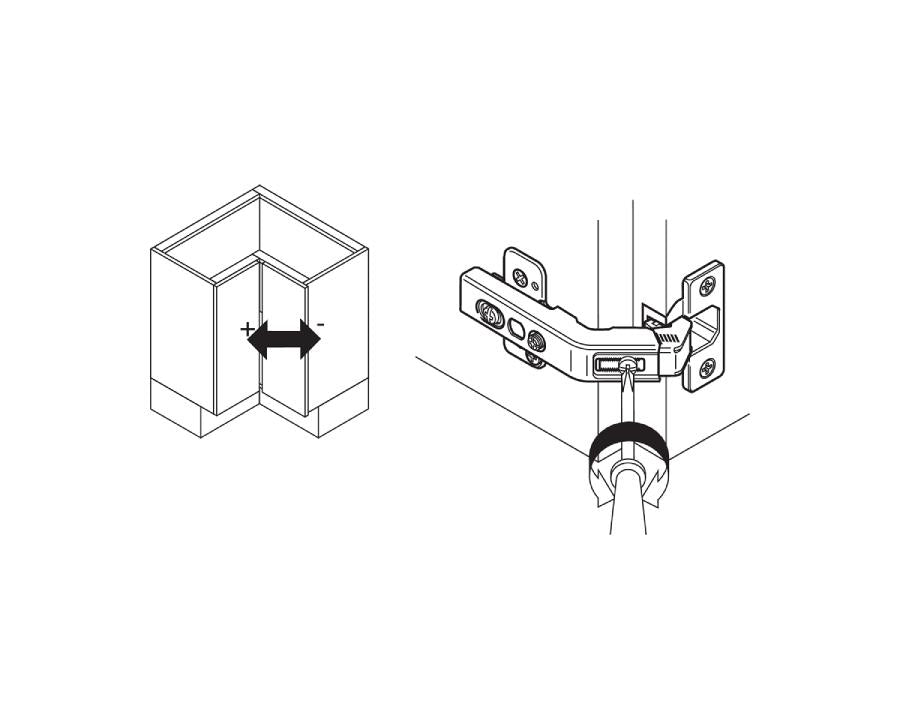 Blum CLIP top Bi-Fold Hinge 60 Degree. Boss: Knock-In 79T8530