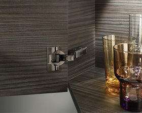 Blum CLIP top BLUMOTION Angled Hinge 45 Degree II, Full Overlay, Boss: INSERTA. In onyx black 79B3598 by W&B