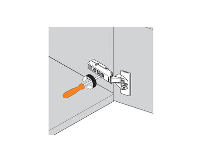 Blum CLIP top BLUMOTION Blind Corner Soft Close Hinge 95 Degree, Inset Application. Boss: Knock-In 79B9580