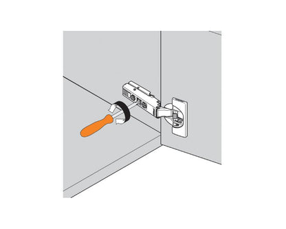 Blum CLIP top BLUMOTION Blind Corner Soft Close Hinge 95 Degree, Inset Application. Boss: Knock-In 79B9580