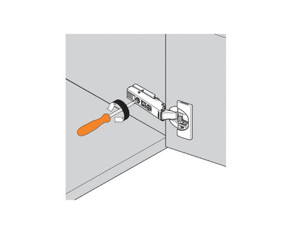 Blum CLIP top BLUMOTION Blind Corner Soft Close Hinge 95 Degree, Inset Application. Boss: Knock-In 79B9580