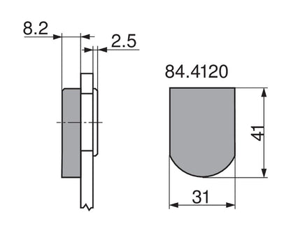 Blum Glass Door Hinge Boss Cover Cap In Black. 84.4120