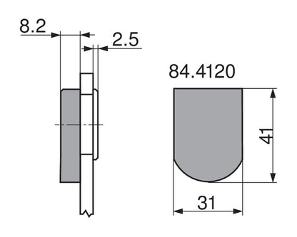 Blum Glass Door Hinge Boss Cover Cap In Chrome 84.4120