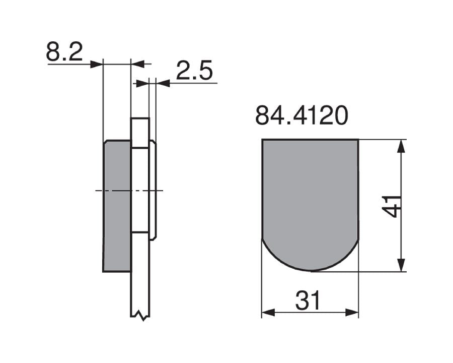 Blum Glass Door Hinge Boss Cover Cap In Gold. 84.4120