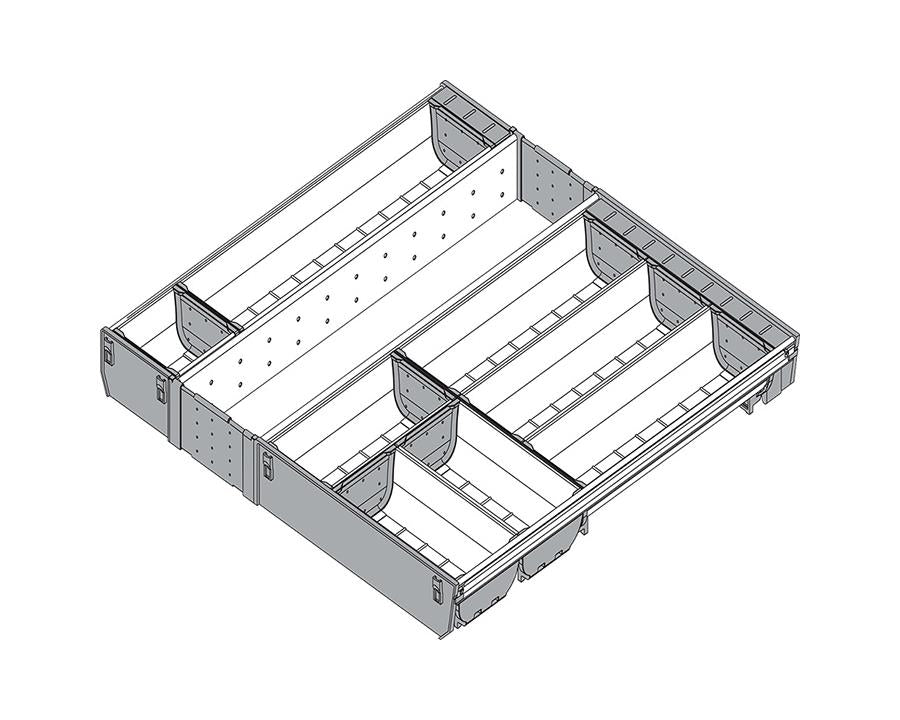 Blum ORGA-LINE Drawer Insert Cutlery Set. Cabinet Width: 600mm. Nominal Length: 500mm ZSI.60VEI6