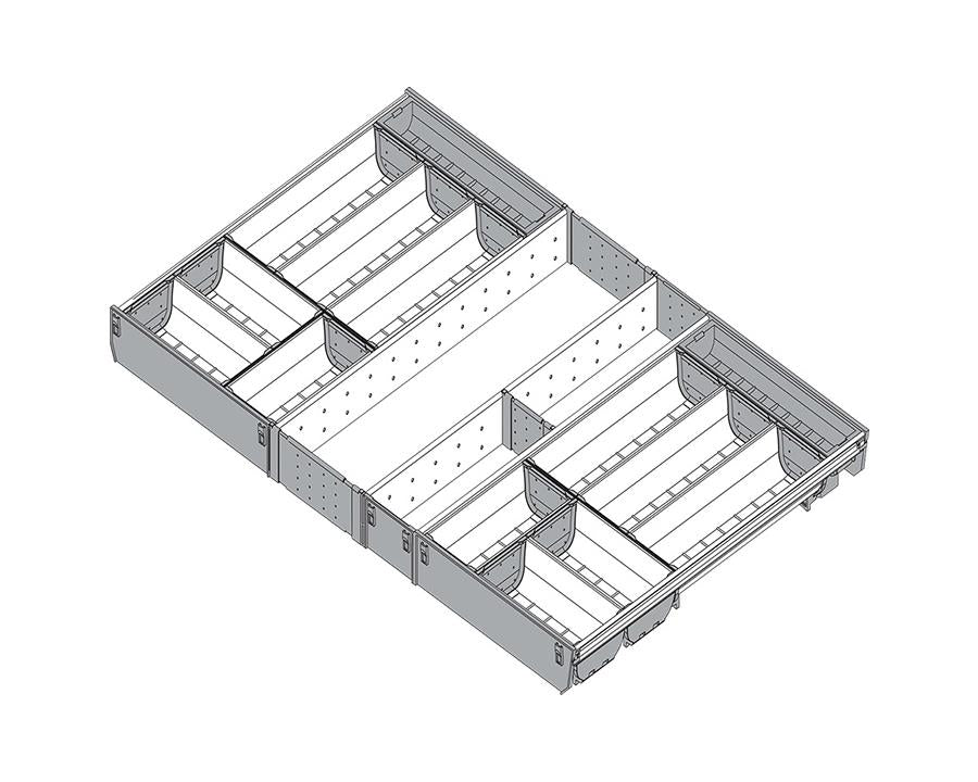 Blum ORGA-LINE Drawer Insert Cutlery Set. Cabinet Width: 900mm. Nominal Length: 550mm ZSI.90VEI7