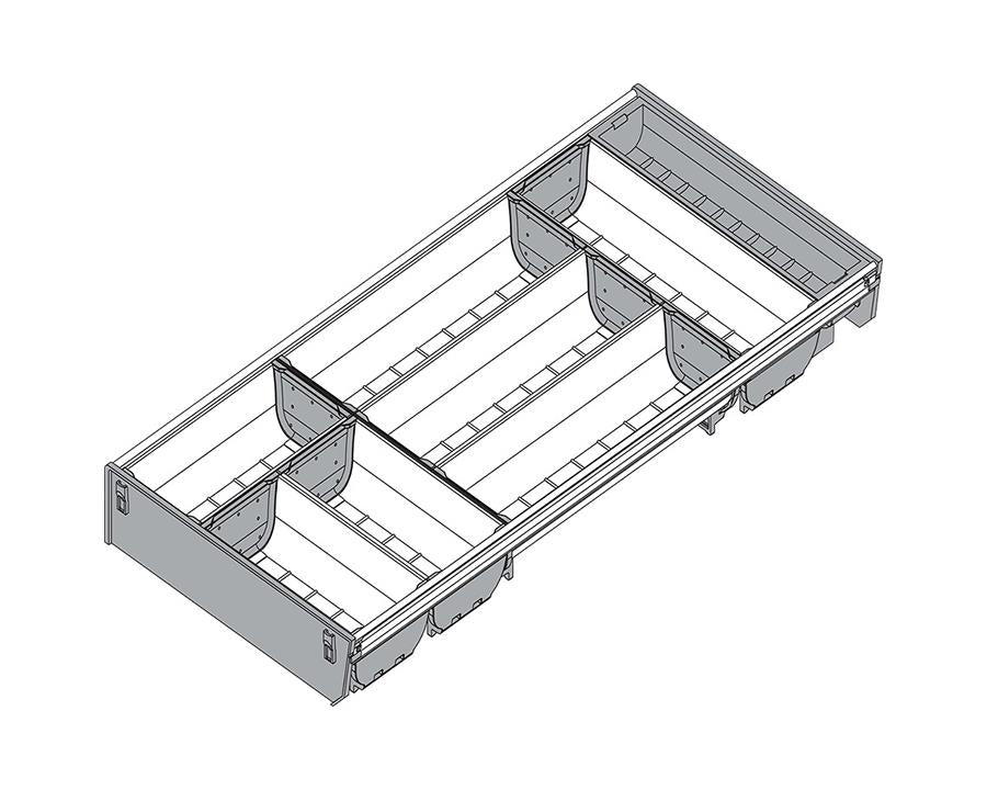 Blum ORGA-LINE Drawer Insert Cutlery Set. Width: 280mm. Nominal Length: 650mm ZSI.650BI3