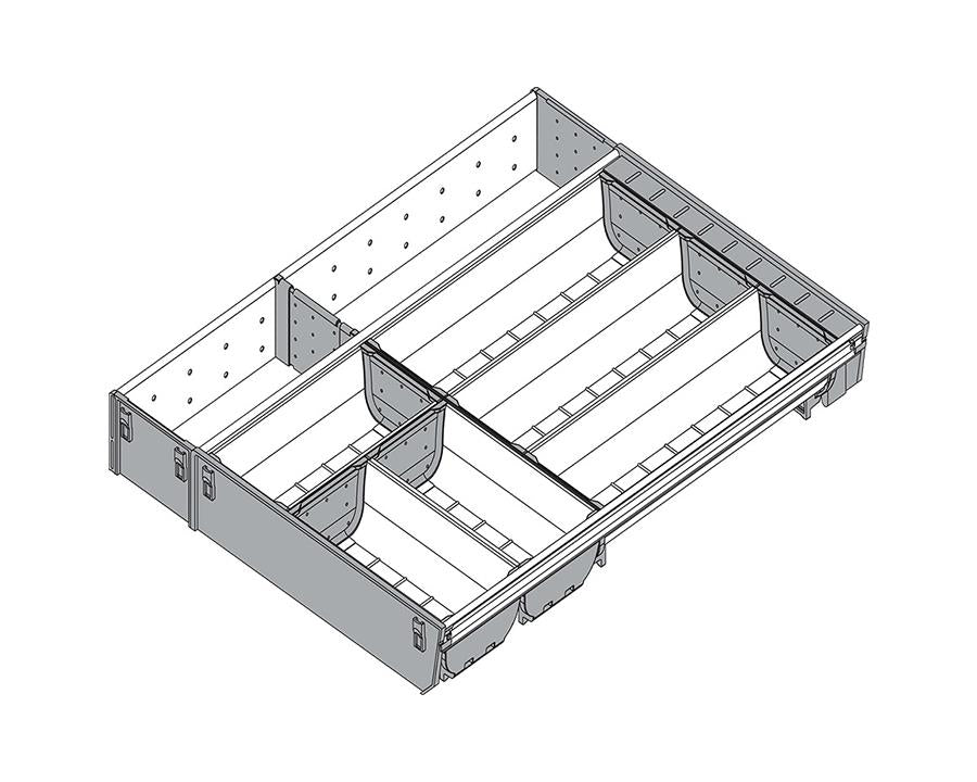 Blum ORGA-LINE Drawer Insert Cutlery/Utensil Divider Set. Width: 377mm. Nominal Length: 500mm ZSI.500KI4