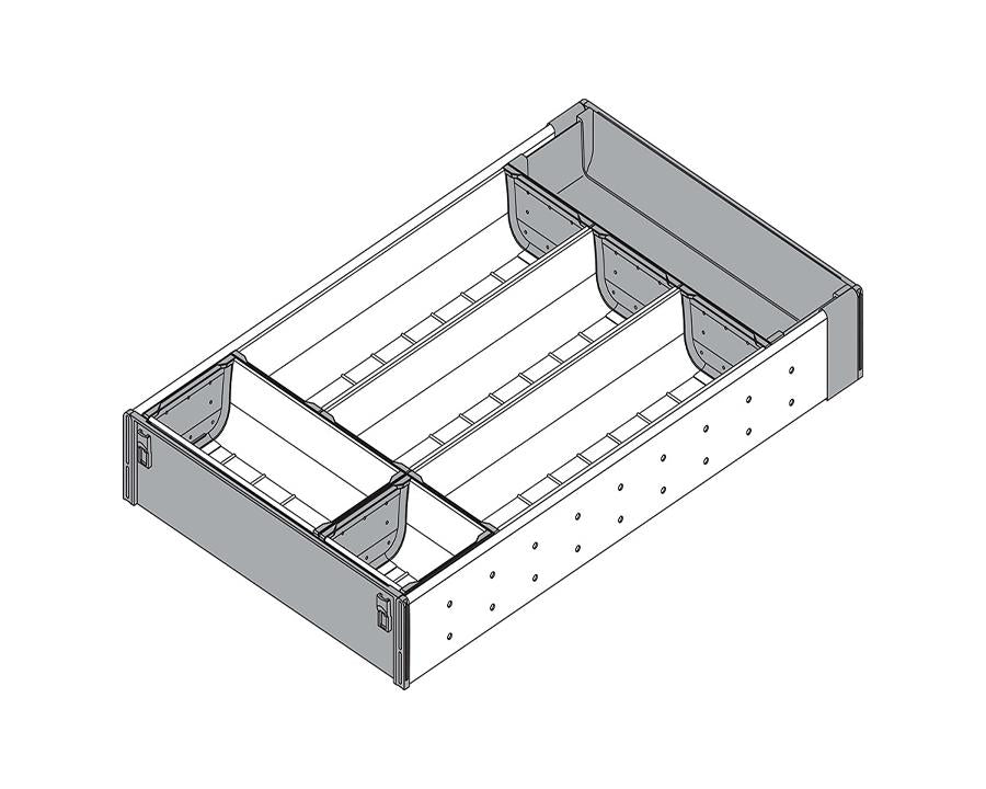 Blum ORGA-LINE Drawer Insert Cutlery Set For TANDEM For Wood Drawers. Width: 285mm. Nominal Length: 500mm ZHI.437BI3 *For TANDEM for Wood drawers only*