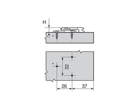 Blum CLIP Mounting Plate, 2 Part 18mm by W&B