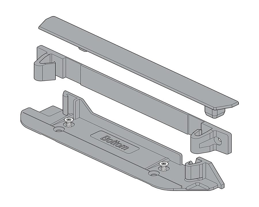 Blum SERVO-DRIVE Bracket Profile Adapter Bottom/Back (E-Dowel) by W&B
