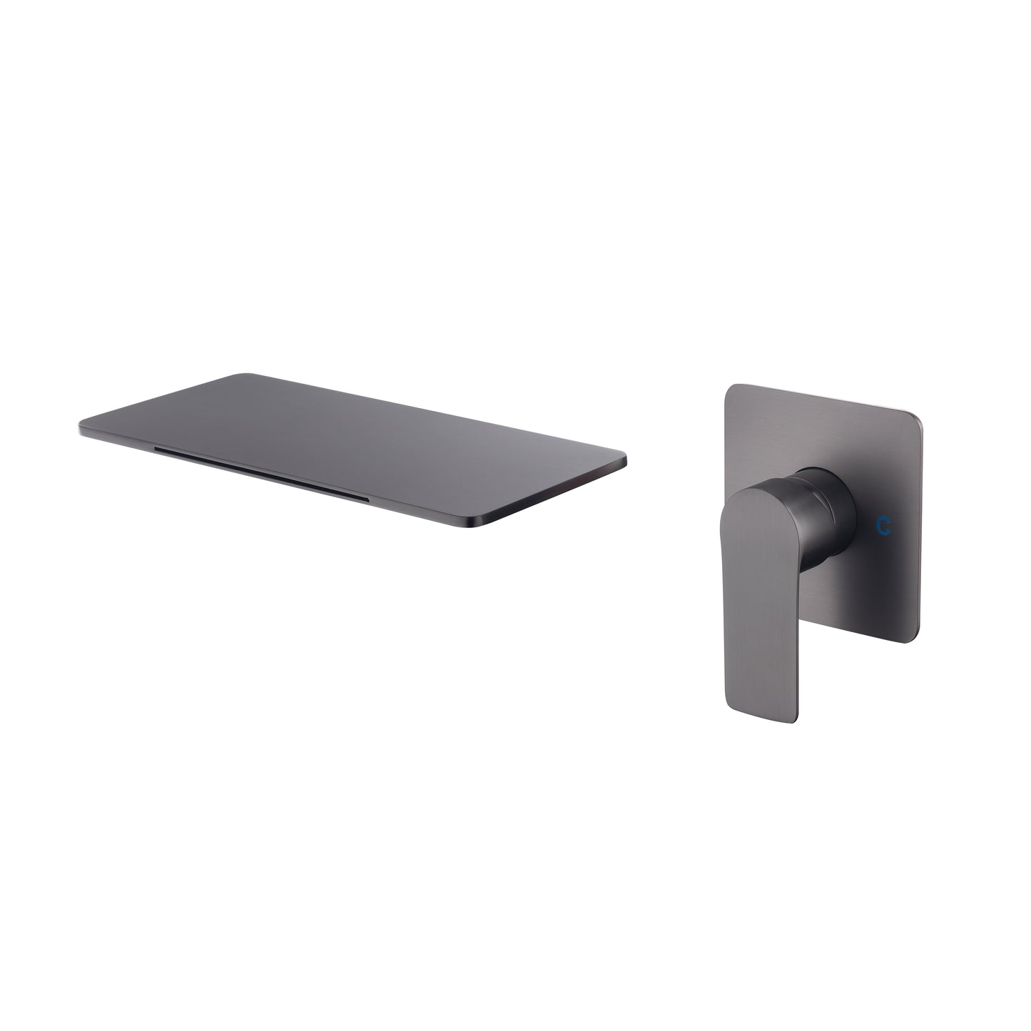 Imperial In-Wall Waterfall Basin and Bath Mixer | Gunmetal Grey