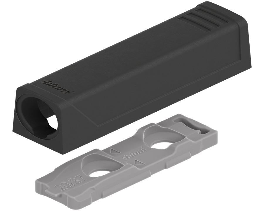 Blum TIP-ON Slimline adapter Plate for Doors, Long Version, 79mm, Carbon Black, 38mm by W&B