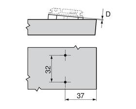 Blum Angled Spacer, Cruciform, +5 Degrees, Screw-On Version, Spacer Thickness: 0.8mm by W&B