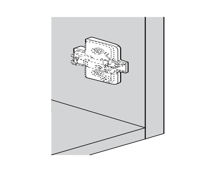 Blum Angled Spacer, Cruciform, +5 Degrees, Screw-On Version, Spacer Thickness: 6mm 171A5070