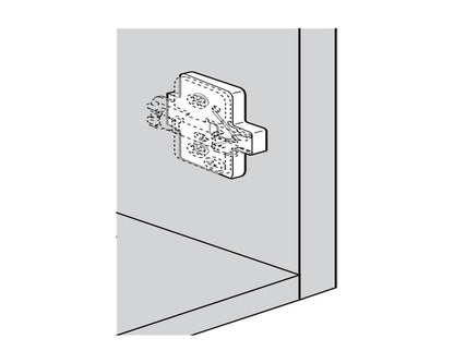 Blum Angled Spacer, Cruciform, -5 Degrees, Screw-On Version, Spacer Thickness: 6mm by W&B