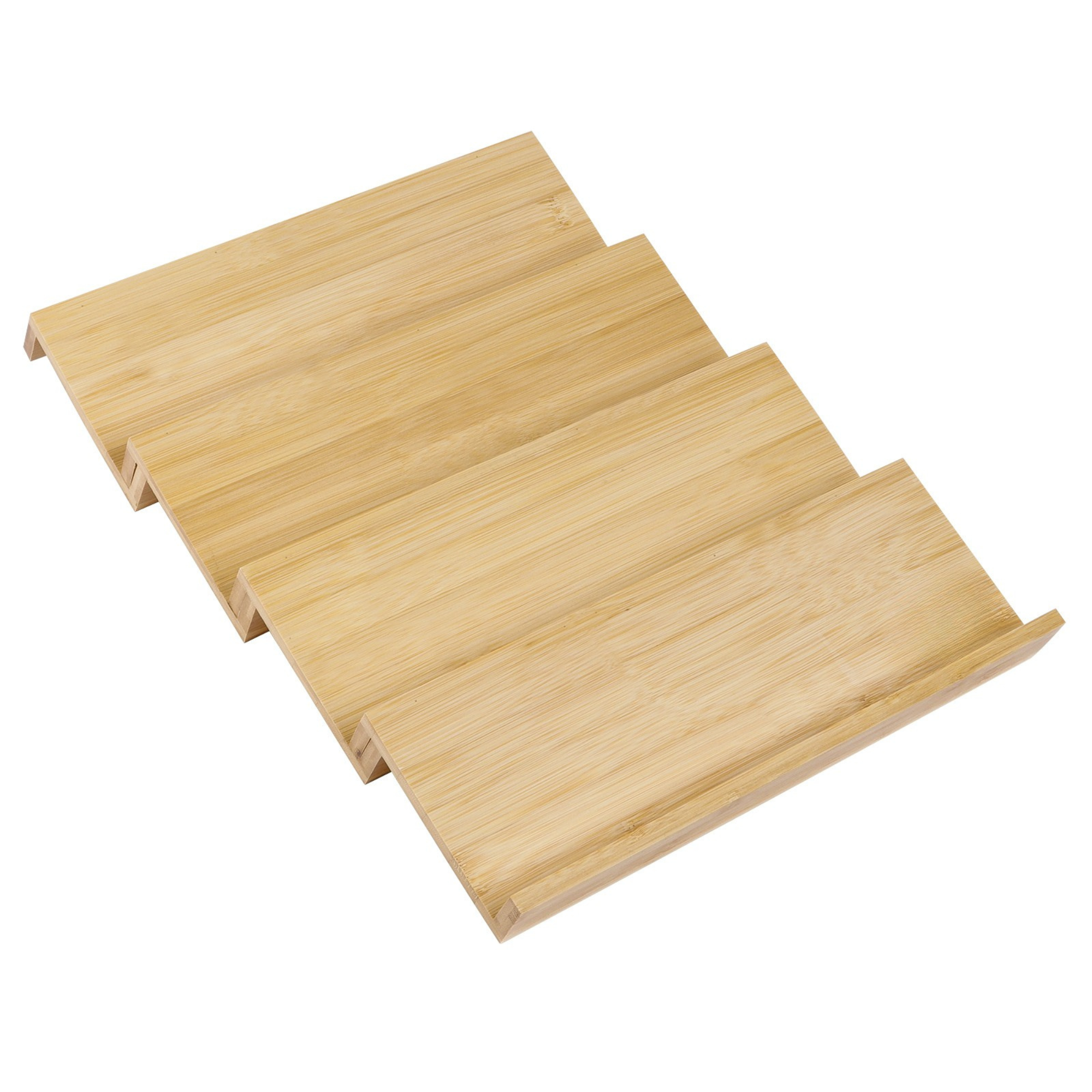 Bamboo Drawer Spice Rack – 4-Tier Organiser Set – Imperial Glass and Timber