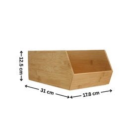 Bamboo Stackable Basket – Space-Saving Kitchen Organisation