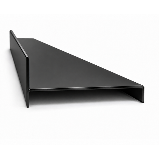 Black aluminium wardrobe cover jamb 5.6m profile for sliding wardrobe doors and clean frame finishing