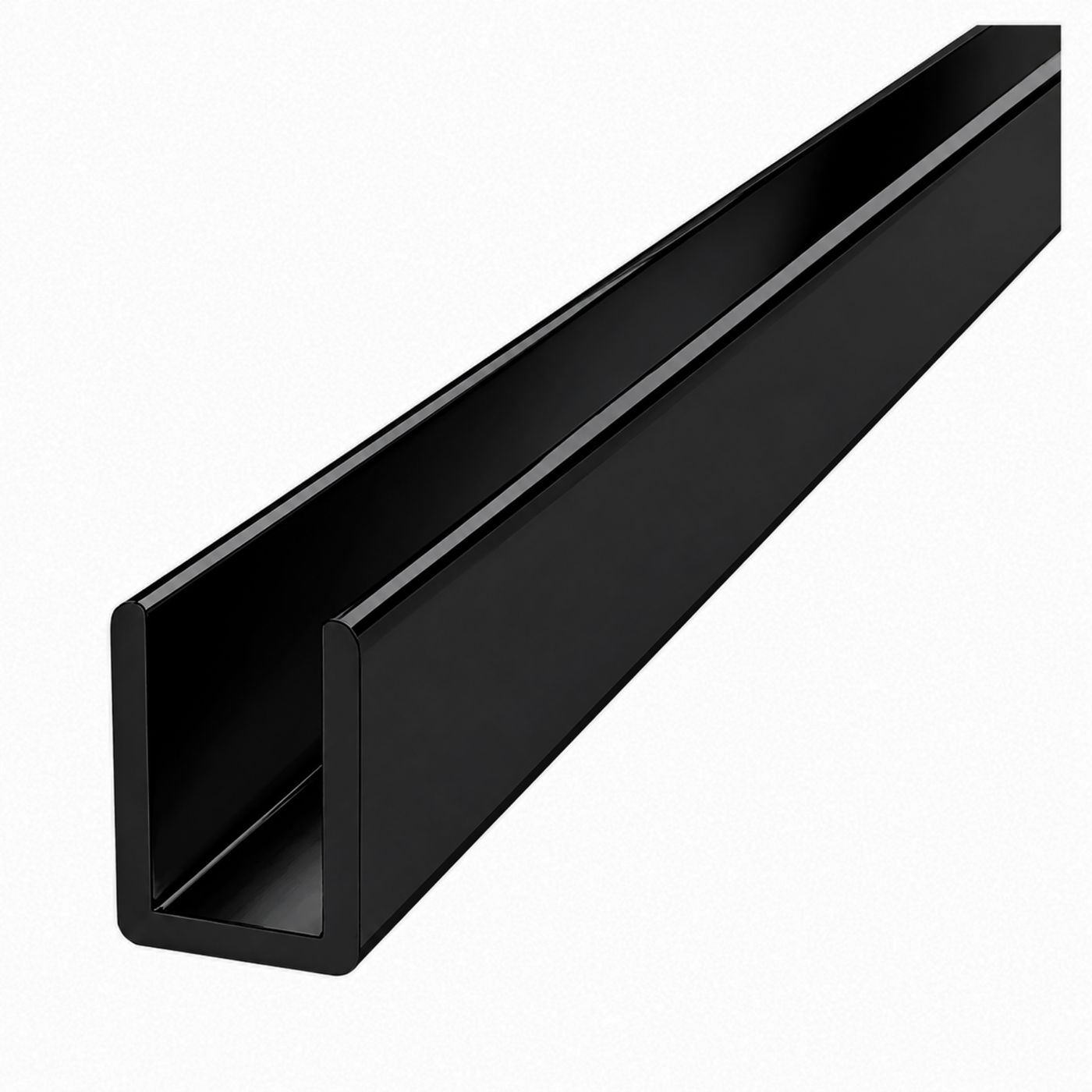 Black U Channel 5.5m - Wardrobe Aluminium Framing