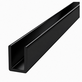 Black U Channel 5.5m - Wardrobe Aluminium Framing